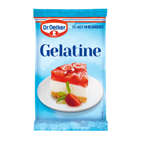 Foto van Dr. Oetker Gelatine op witte achtergrond