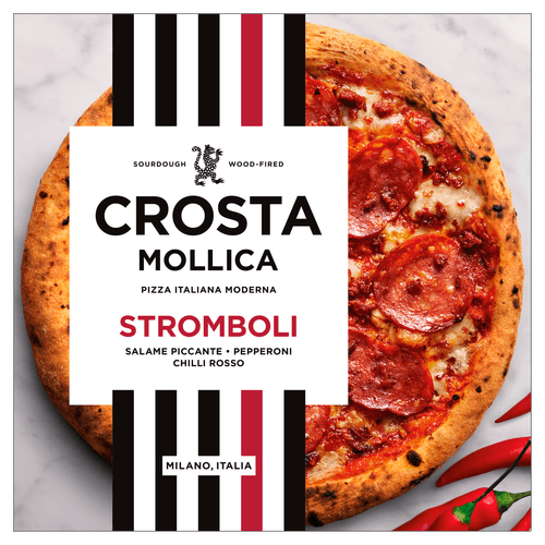 Foto van Crosta & Mollica Pizza stromboli op witte achtergrond