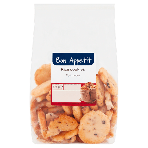 Foto van Bon Appetit Rice cookies op witte achtergrond