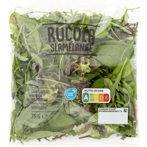 Foto van Rucola melange op witte achtergrond