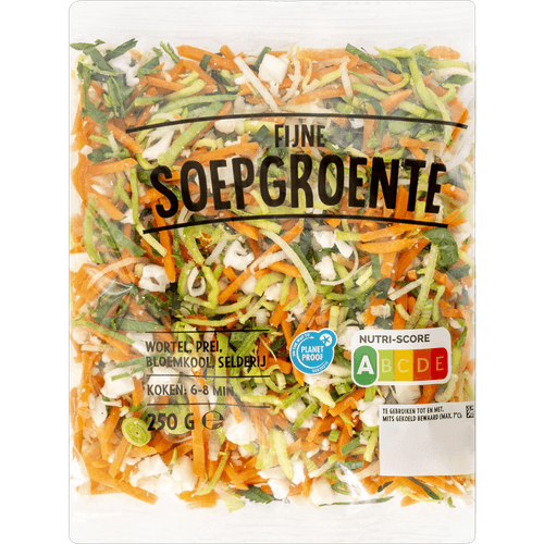 Foto van Soepgroente fijn op witte achtergrond