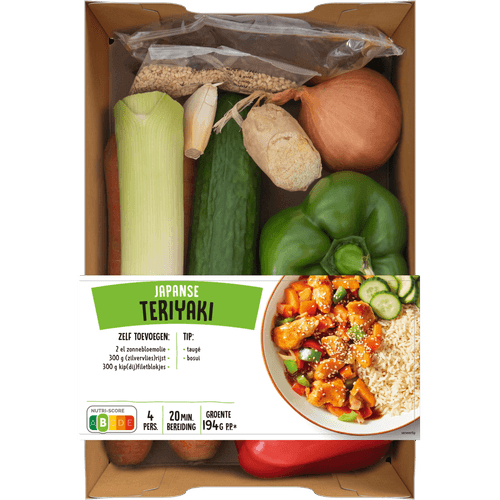Foto van Verspakket Teriyaki Japans op witte achtergrond