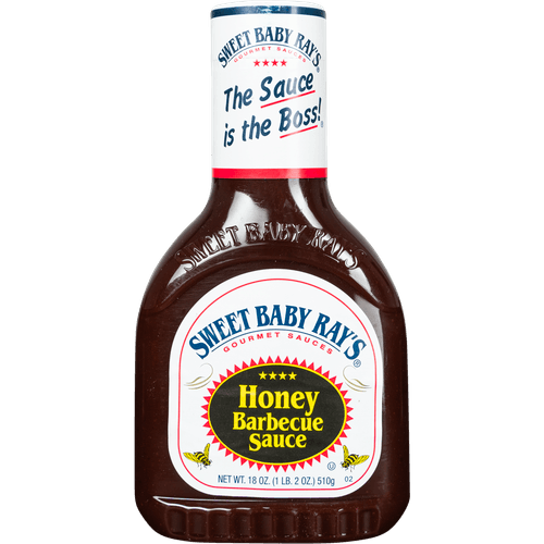 Foto van Sweet Baby Ray's Barbecuesaus honey op witte achtergrond