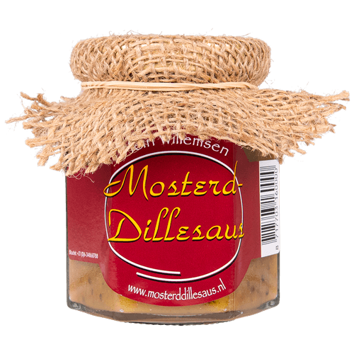 Foto van Mosterd dille dip op witte achtergrond