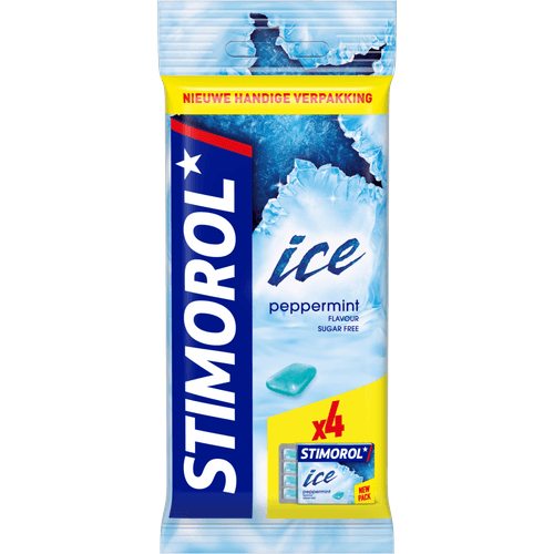 Foto van Stimorol Kauwgom ice peppermint 4 st op witte achtergrond