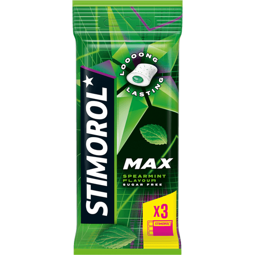 Foto van Stimorol Kauwgom max spearmint 3 st. op witte achtergrond