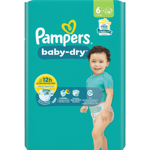 Foto van Pampers Baby-dry maat 6 op witte achtergrond