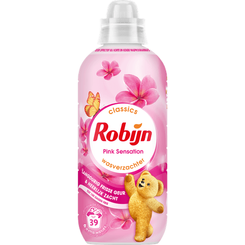 Foto van Robijn Wasverzachter pink sensation 39 wasbeurten op witte achtergrond