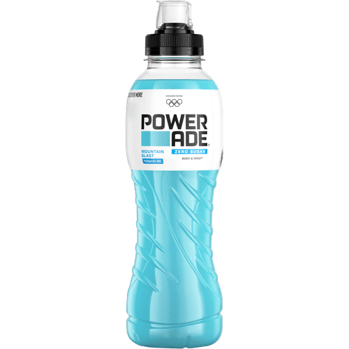 Foto van Powerade Moutain blast zero op witte achtergrond