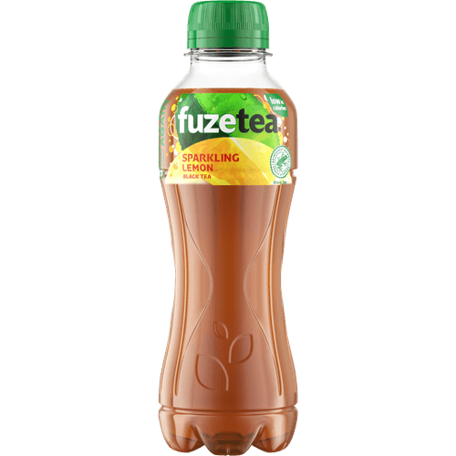 Foto van Fuze tea Sparkling black tea op witte achtergrond