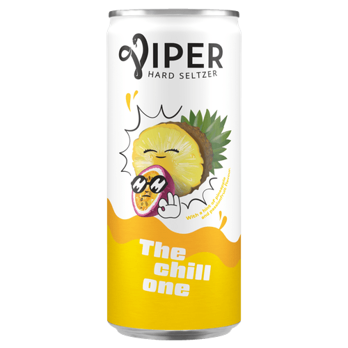 Foto van Viper Hard seltzer tropical op witte achtergrond