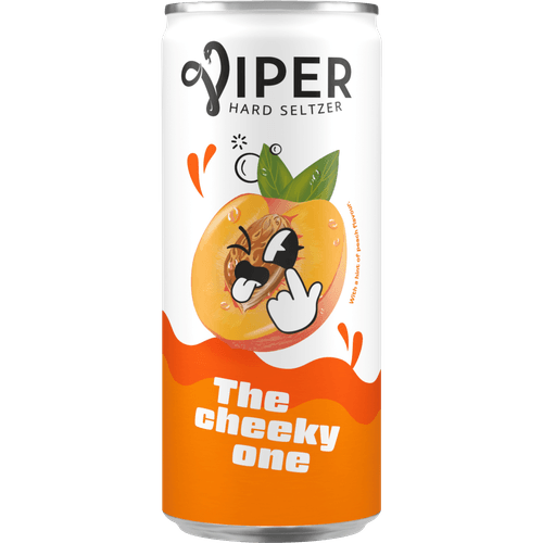 Foto van Viper Hard seltzer peach op witte achtergrond