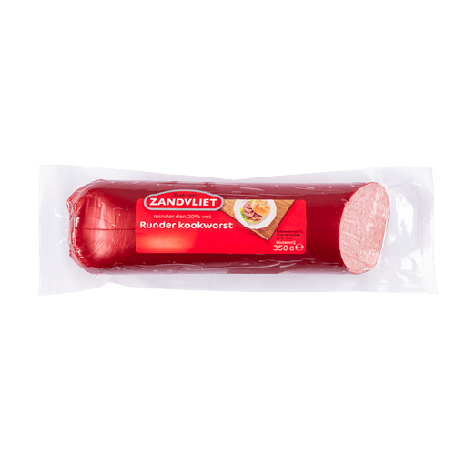 Foto van Zandvliet Runder kookworst op witte achtergrond