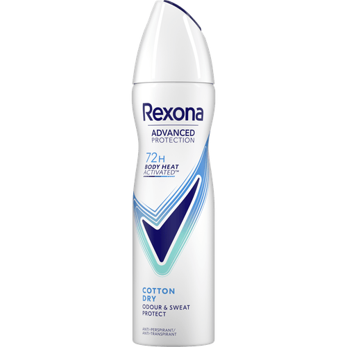 Foto van Rexona Deospray ultra dry cotton op witte achtergrond