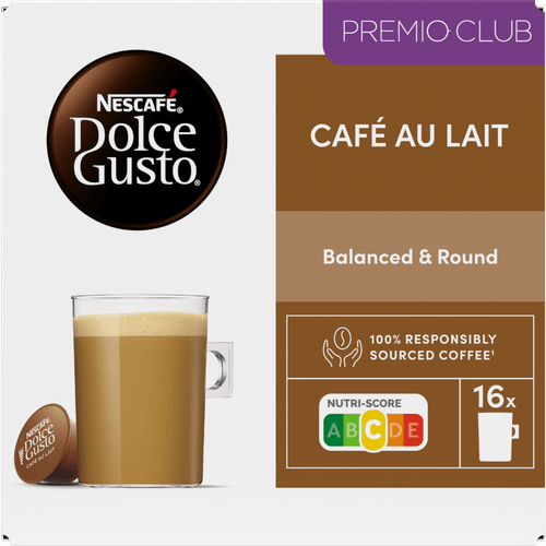 Foto van Nescafé Dolce gusto café au lait op witte achtergrond