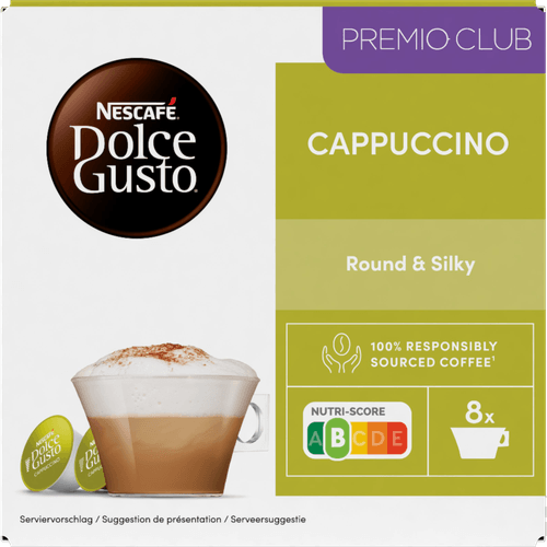 Foto van Nescafé Dolce gusto cappuccino op witte achtergrond
