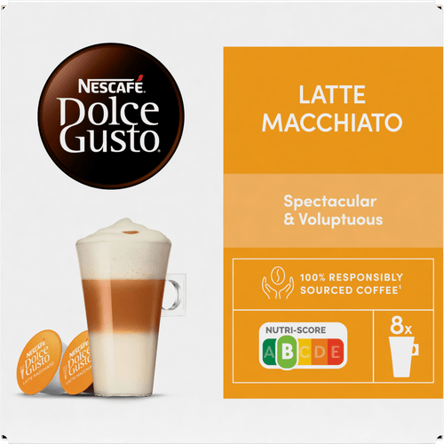 Foto van Nescafé Dolce gusto latte macchiato op witte achtergrond