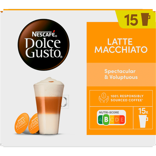Foto van Nescafé Dolce gusto latte macchiato op witte achtergrond