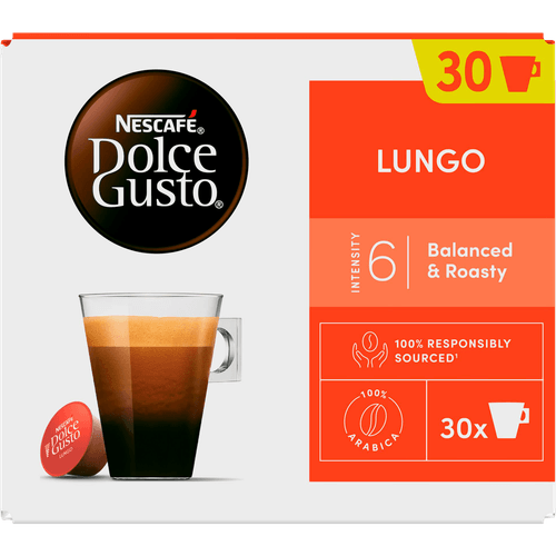 Foto van Nescafé Dolce gusto lungo sterkte 6 op witte achtergrond