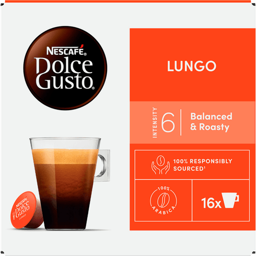 Foto van Nescafé Dolce gusto caffe lungo op witte achtergrond