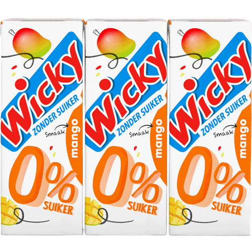 Foto van Wicky Mango 0% 6x20 cl op witte achtergrond