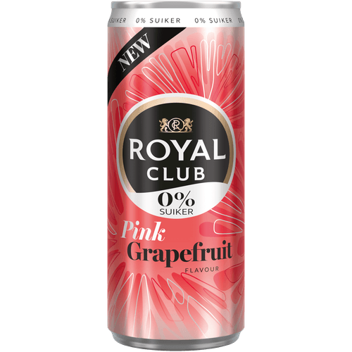 Foto van Royal Club Pink grapefruit 0% los blik op witte achtergrond