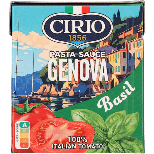 Foto van Cirio Pastasaus genova basilico op witte achtergrond