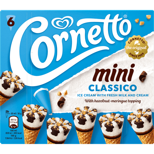 Foto van Ola Cornetto mini classic 6 st. op witte achtergrond