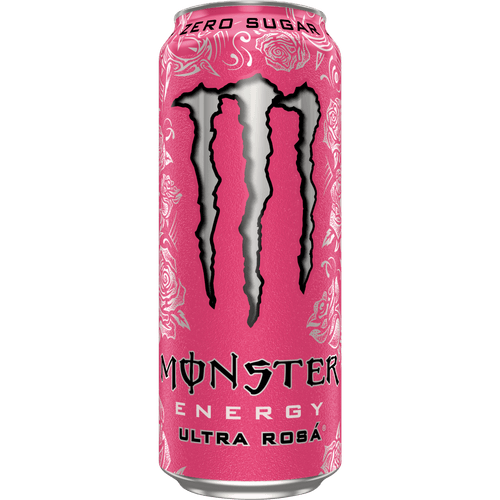 Foto van Monster Energydrink ultra rosa op witte achtergrond