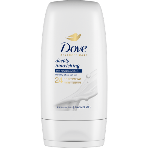 Foto van Dove Advanced shower gel deeply nourishing mini op witte achtergrond