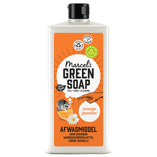 Foto van Green Soap Afwasmiddel sinaasappel & jasmijn op witte achtergrond