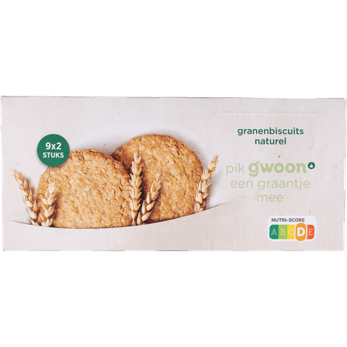 Foto van G'woon Granenbiscuit naturel op witte achtergrond