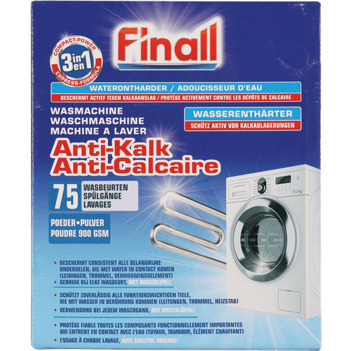 Foto van Finall Anti kalkpoeder op witte achtergrond