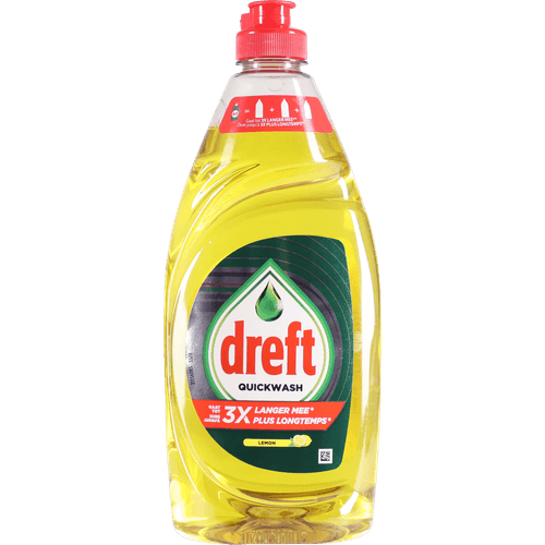 Foto van Dreft Afwasmiddel quickwash lemon op witte achtergrond