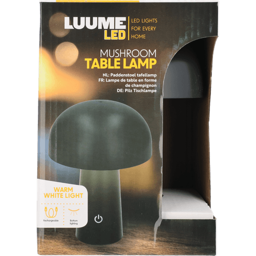 Foto van Paddenstoel tafellamp 2 kleuren op witte achtergrond