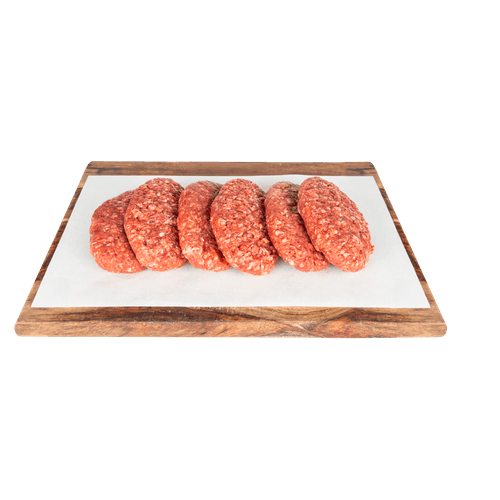 Foto van DekaVers Runderhamburger op witte achtergrond