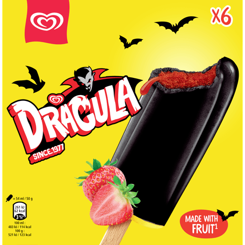 Foto van Ola Dracula ijs 6 st. op witte achtergrond