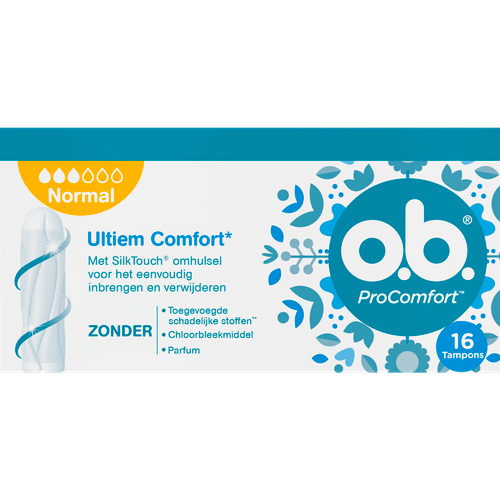 Foto van O.B. Tampons pro comfort normaal op witte achtergrond