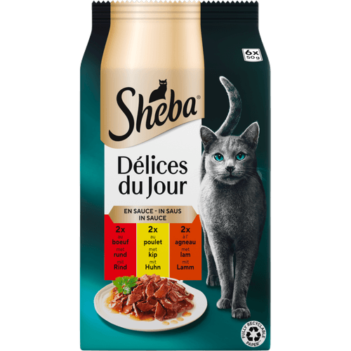 Foto van Sheba Kattenvoer delices du jour 6st op witte achtergrond