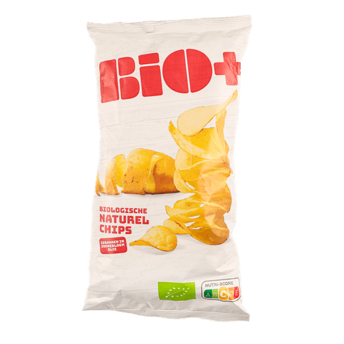Foto van Bio+ Chips naturel op witte achtergrond
