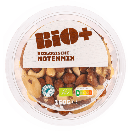Foto van Bio+ notenmix op witte achtergrond