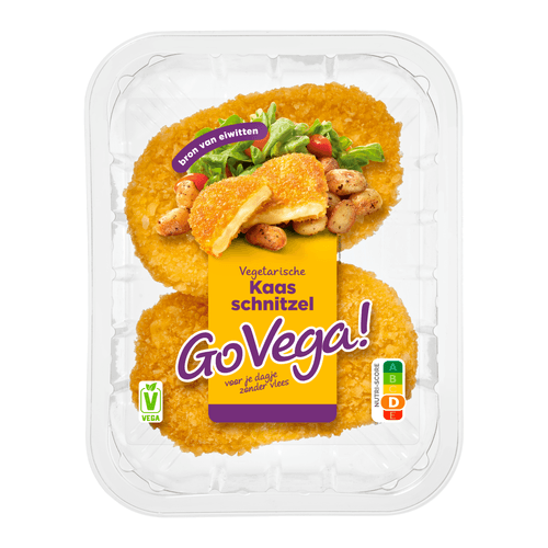 Foto van Go Vega! Kaasschnitzel 2 stuks op witte achtergrond