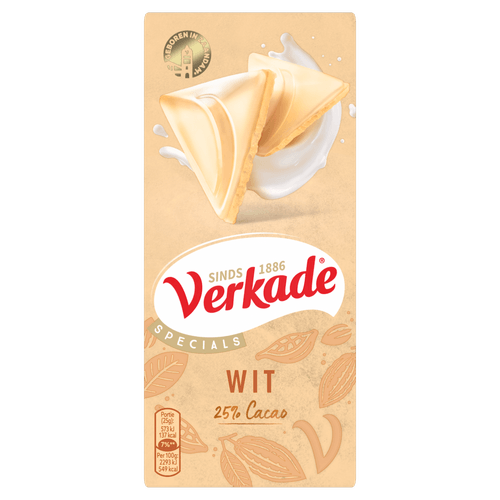 Foto van Verkade Chocoladereep wit op witte achtergrond