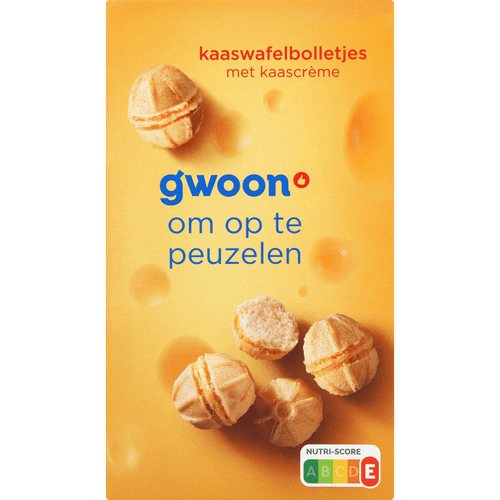 Foto van G'woon Kaaswafel bolletjes op witte achtergrond