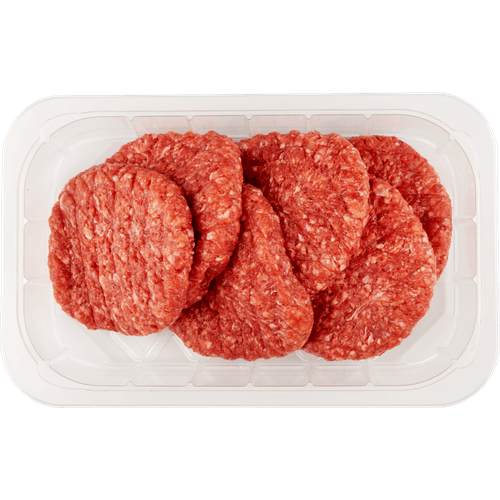 Foto van DekaVers Runderhamburger op witte achtergrond