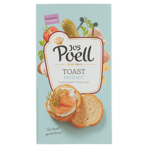 Foto van Jos Poell Krokant toast op witte achtergrond
