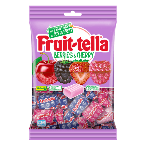 Foto van Fruittella Berries & cherry op witte achtergrond