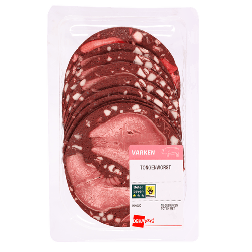 Foto van DekaVers Tongworst op witte achtergrond