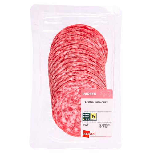 Foto van DekaVers Boerenmetworst op witte achtergrond