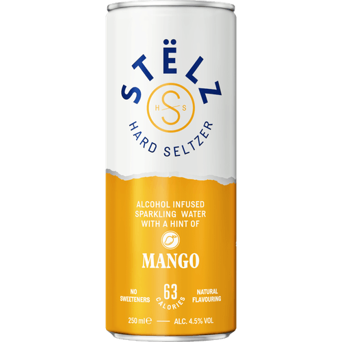 Foto van Hard seltzer mango op witte achtergrond